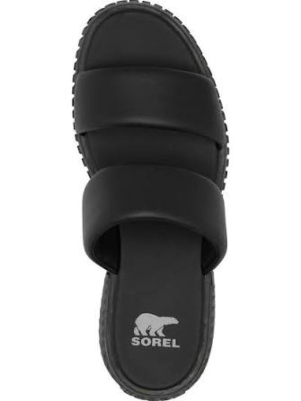 SOREL ONA Streetworks Mid Sandals NIB Platform Leather Slides Women’s 8 Black - Picture 6 of 11
